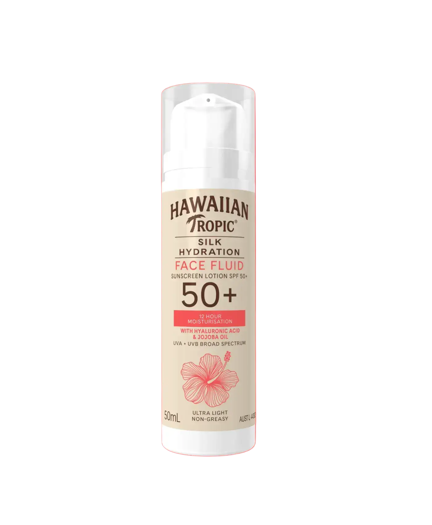 Hawaiian Tropic Silk Hydration Face Fluid Sunscreen Lotion SPF50+