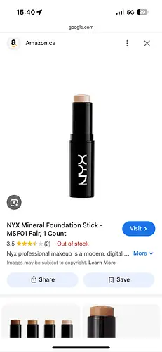 NYX Cosmetics Mineral stick foundation 01 Fair
