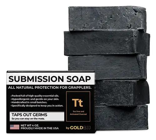 Gold BJJ Submission Soap - Activated Charcoal with Tea Tree