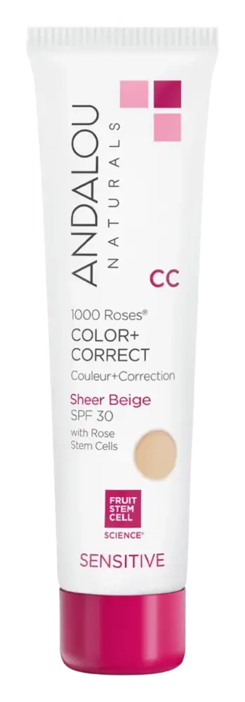 Andalou Naturals Sensitive 1000 Roses CC Color + Correct SPF 30 Sheer Beige