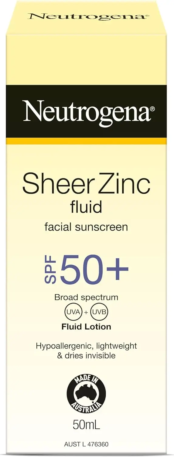 Neutrogena Sheer Zinc Fluid Facial Sunscreen SPF 50+