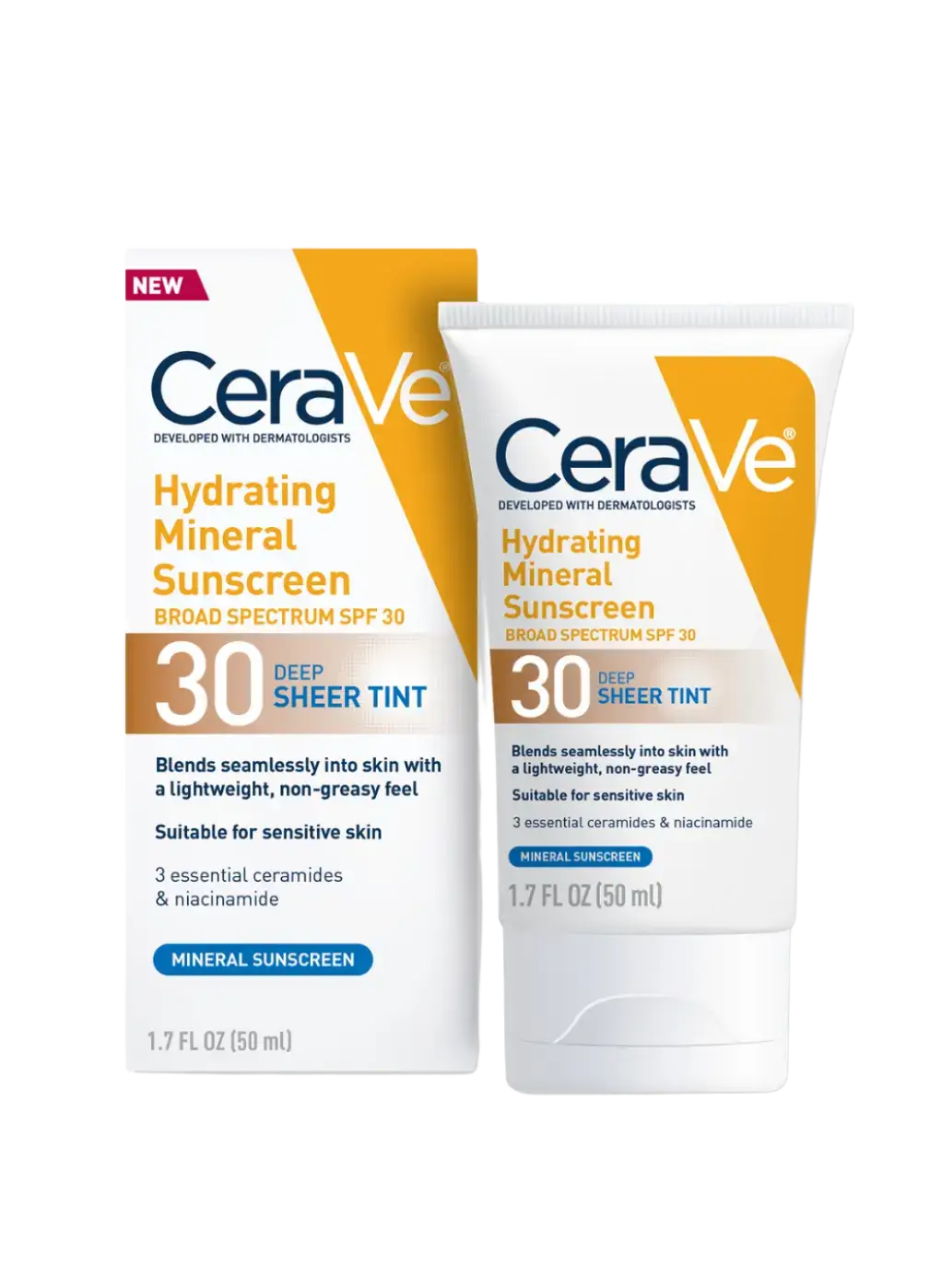 CeraVe Hydrating Mineral Sunscreen Face Sheer Tint SPF 30 Deep