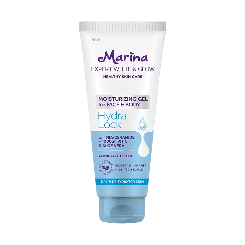 Marina Expert White & Glow Moisturizing Gel for Face & Body Hydra Lock