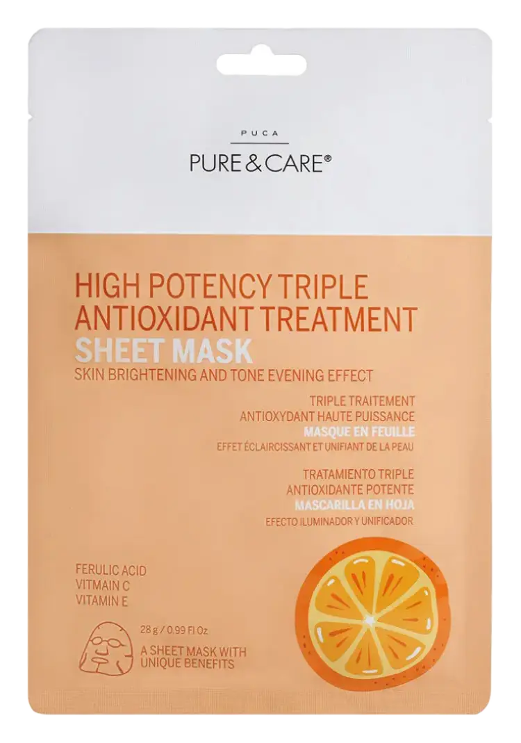 Puca – Pure & Care High Potency Triple Antioxidant Treatment Sheet Mask