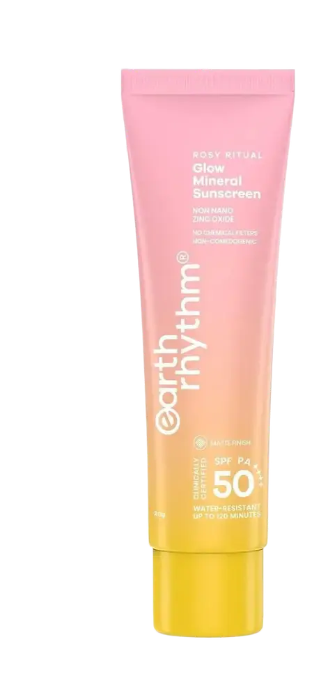 Earth Rhythm Rosy Ritual Glow Mineral Sunscreen SPF 50 PA++++