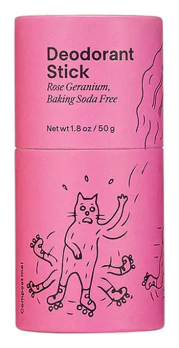 Meow Meow Tweet Deodorant Stick Rose Geranium Baking Soda Free