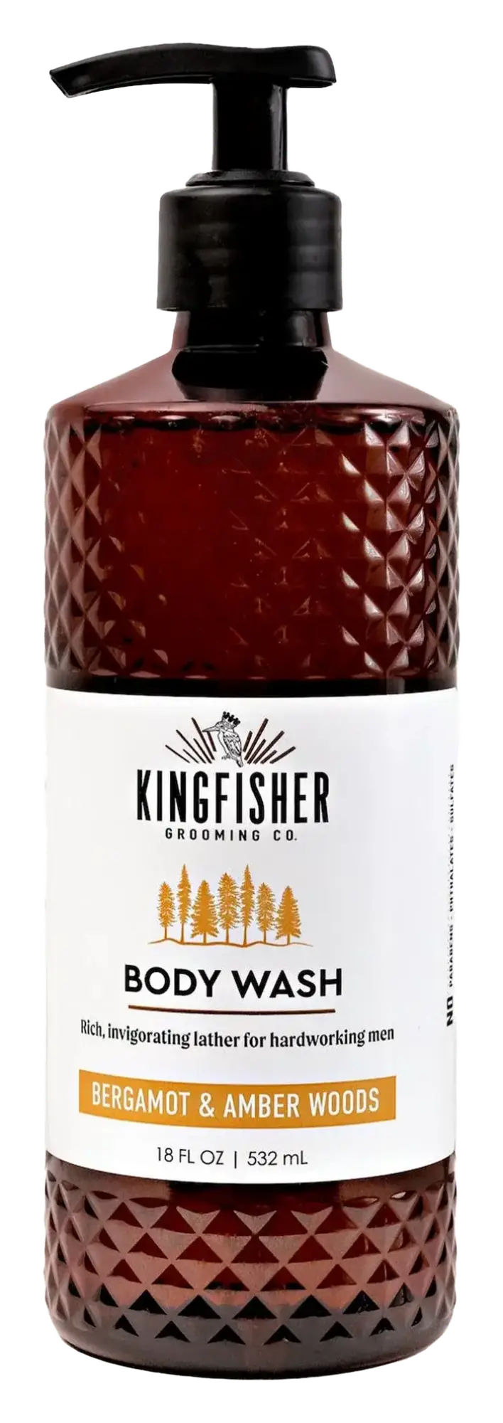 Kingfisher Grooming Co. Bergamot And Amber Woods Body Wash
