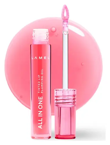 Lamel Cosmetics All In One Tinted Lip Plumping Oil 401 Peachy