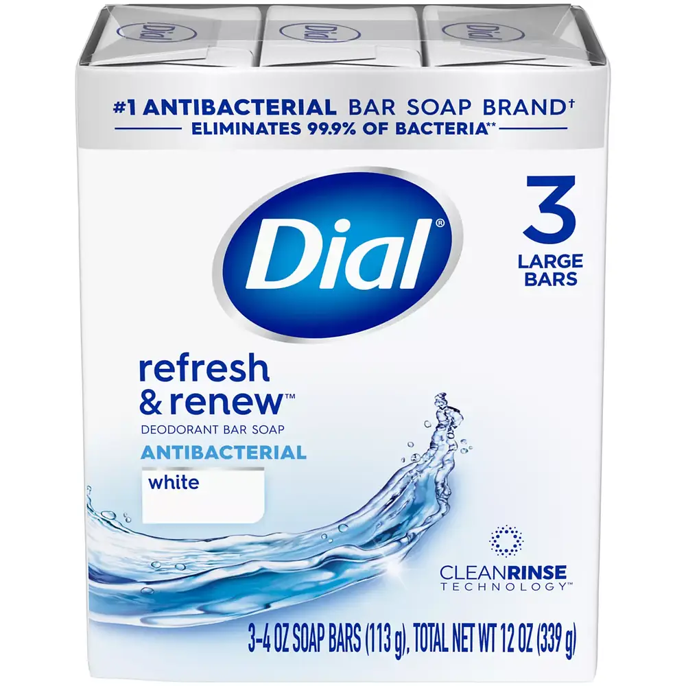 Dial Refresh & Renew Antibacterial Bar Soap White