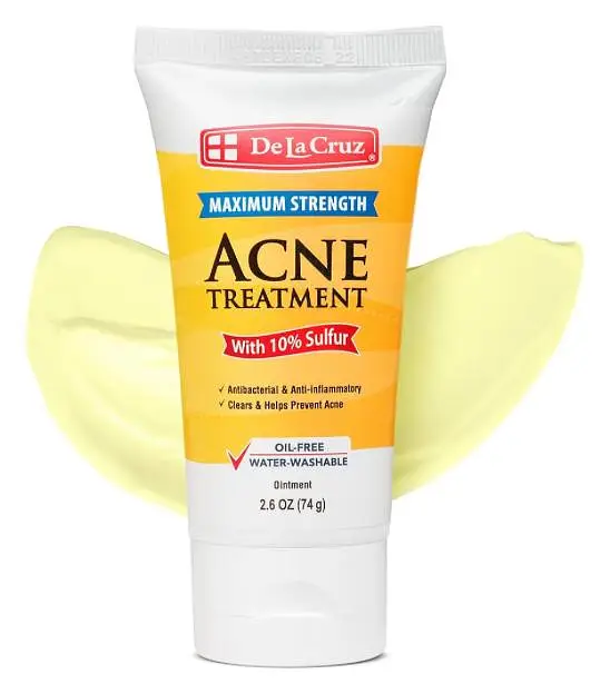 De La Cruz Maximum Strength Acne Treatment With 10% Sulfur Ointment Mask