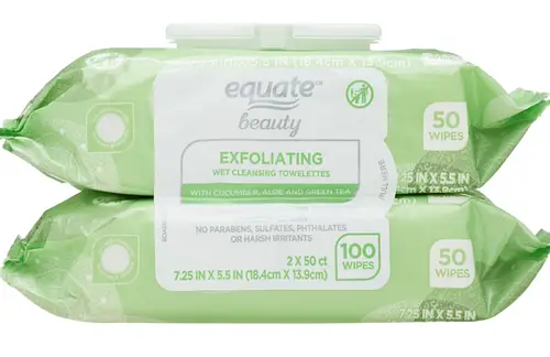 Equate Exfoliating Wet Cleansing Towelettes