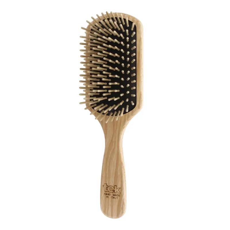 Tek Rectangular Hair Brush With Short Hornbeam Wood Pins
