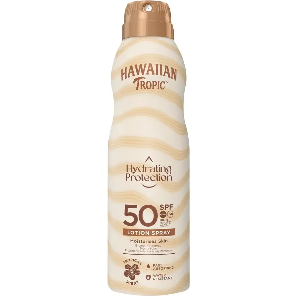 Hawaiian Tropic Hydrating Protection Sunscreen Spray SPF 50 UVA + UVB Protection
