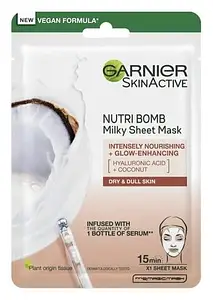 Garnier Nutri Bomb Milky Sheet Mask Coconut and Hyaluronic Acid