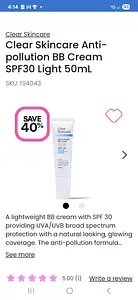 Clear Skincare Anti-pollution BB Cream SPF30