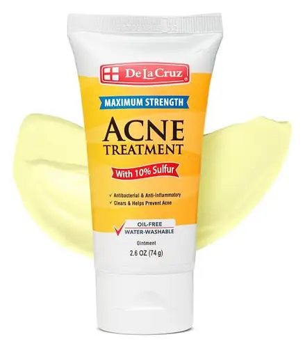 De La Cruz Maximum Strength Acne Treatment With 10% Sulfur Ointment Mask