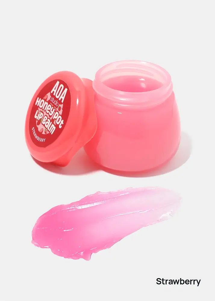 AOA Skin Honey Pot Lip Balm Strawberry