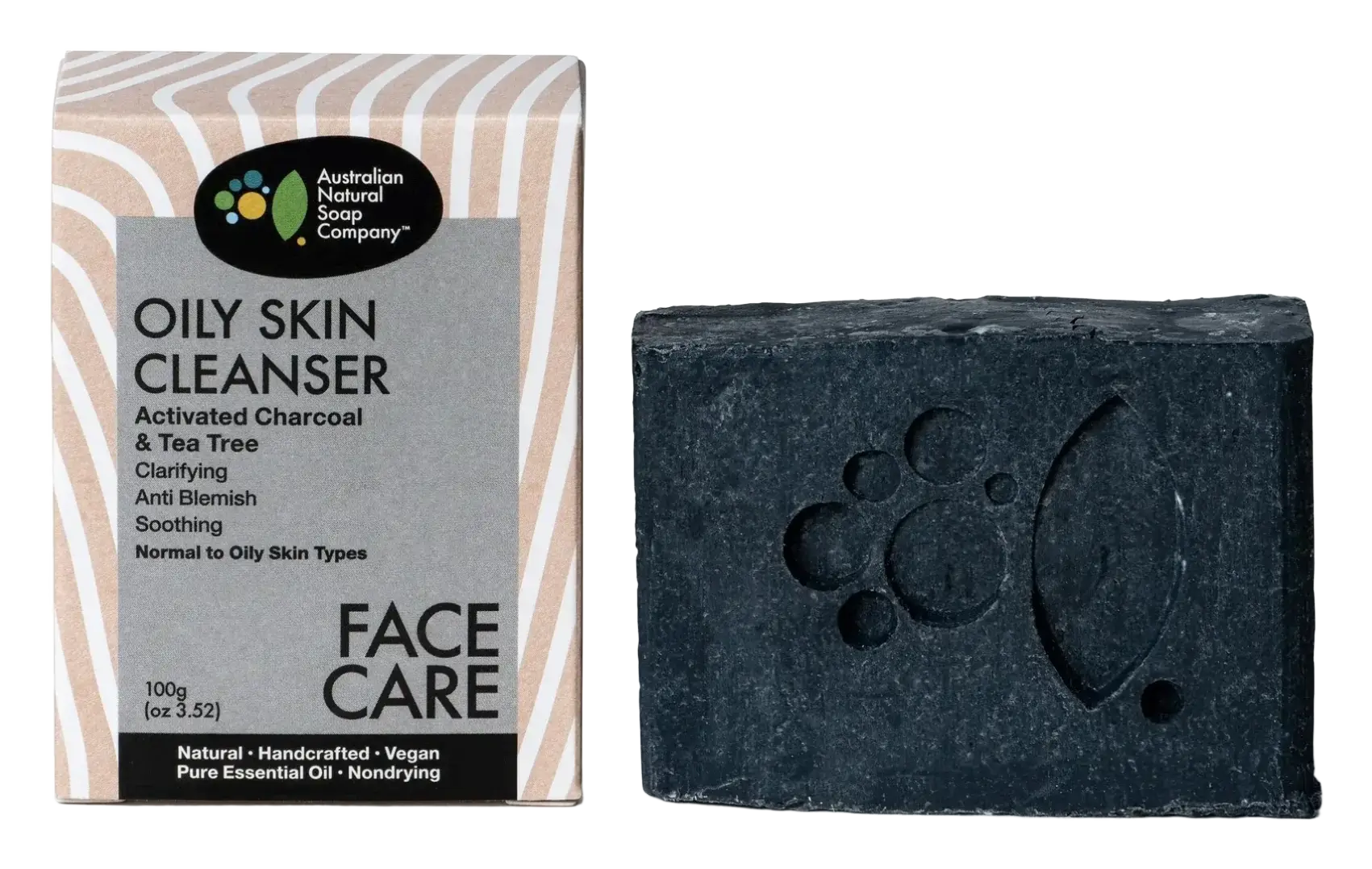 The Australian Natural Soap Company Oily Skin Cleanser Activated Charcoal & Tea Tree