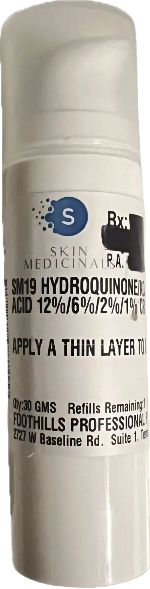 Skin Medicinals SM19 Hydroquinone 12%/6%/2%/1% Cream