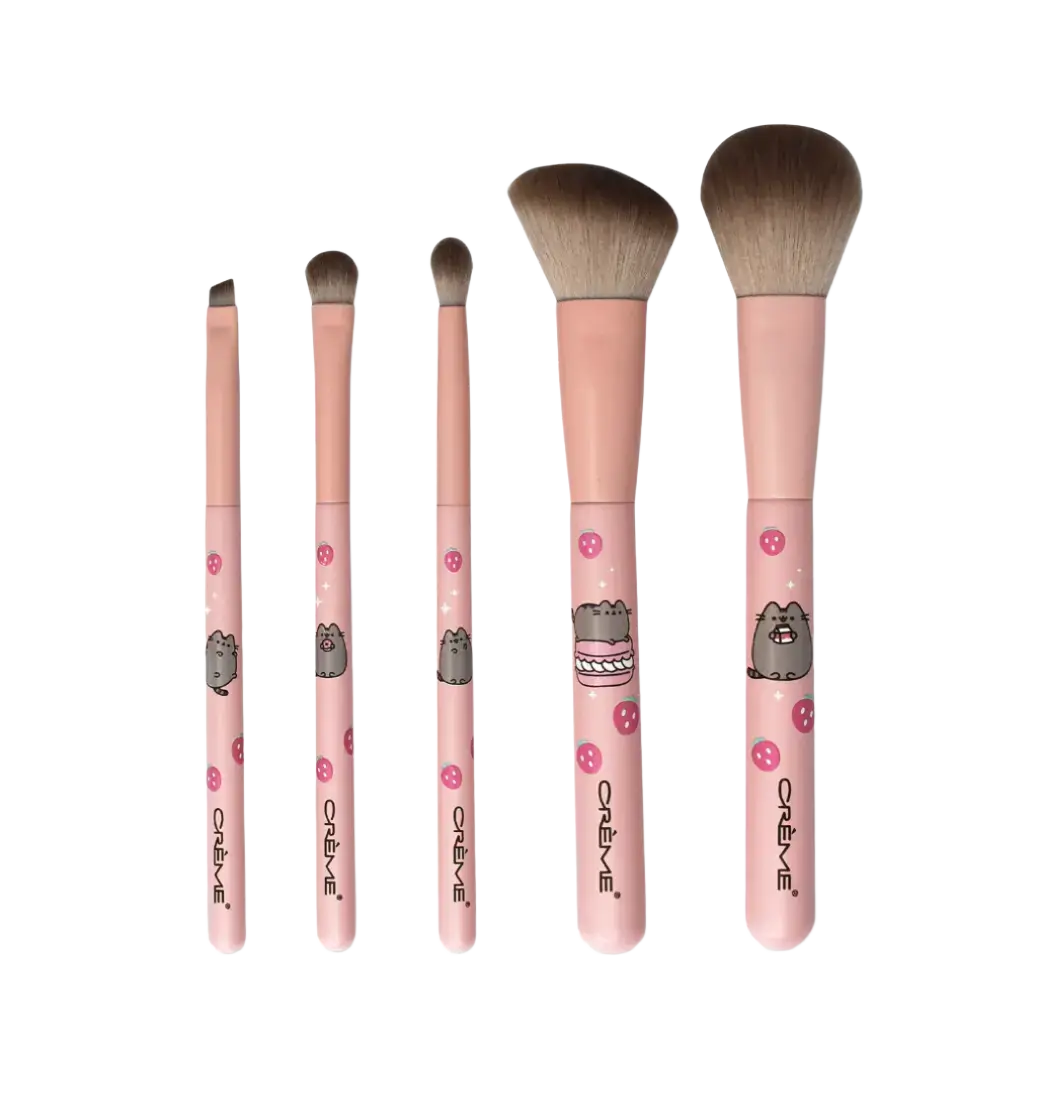 The Creme Shop Pusheen 5 Piece Makeup Brushes Sweet Strawberry