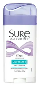 Sure Invisible Solid Antiperspirant Deodorant Stick Unscented