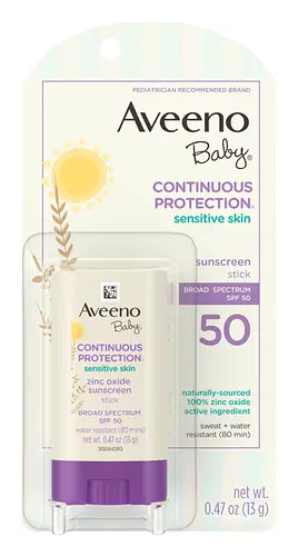 Aveeno Baby Continuous Protection Sensitive Skin Face Stick with Broad Spectrum SPF 50