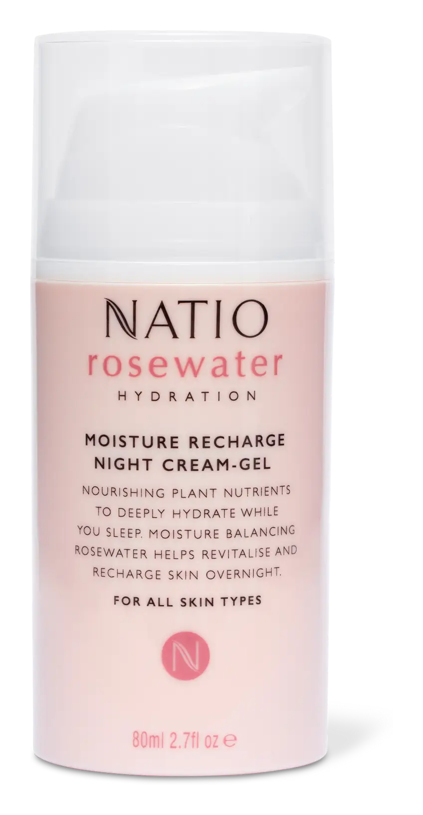 Natio Rosewater Hydration Moisture Recharge Night Cream-Gel