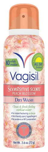 Vagisil Scentsitive Scents Feminine Dry Wash Spray Peach Blossom