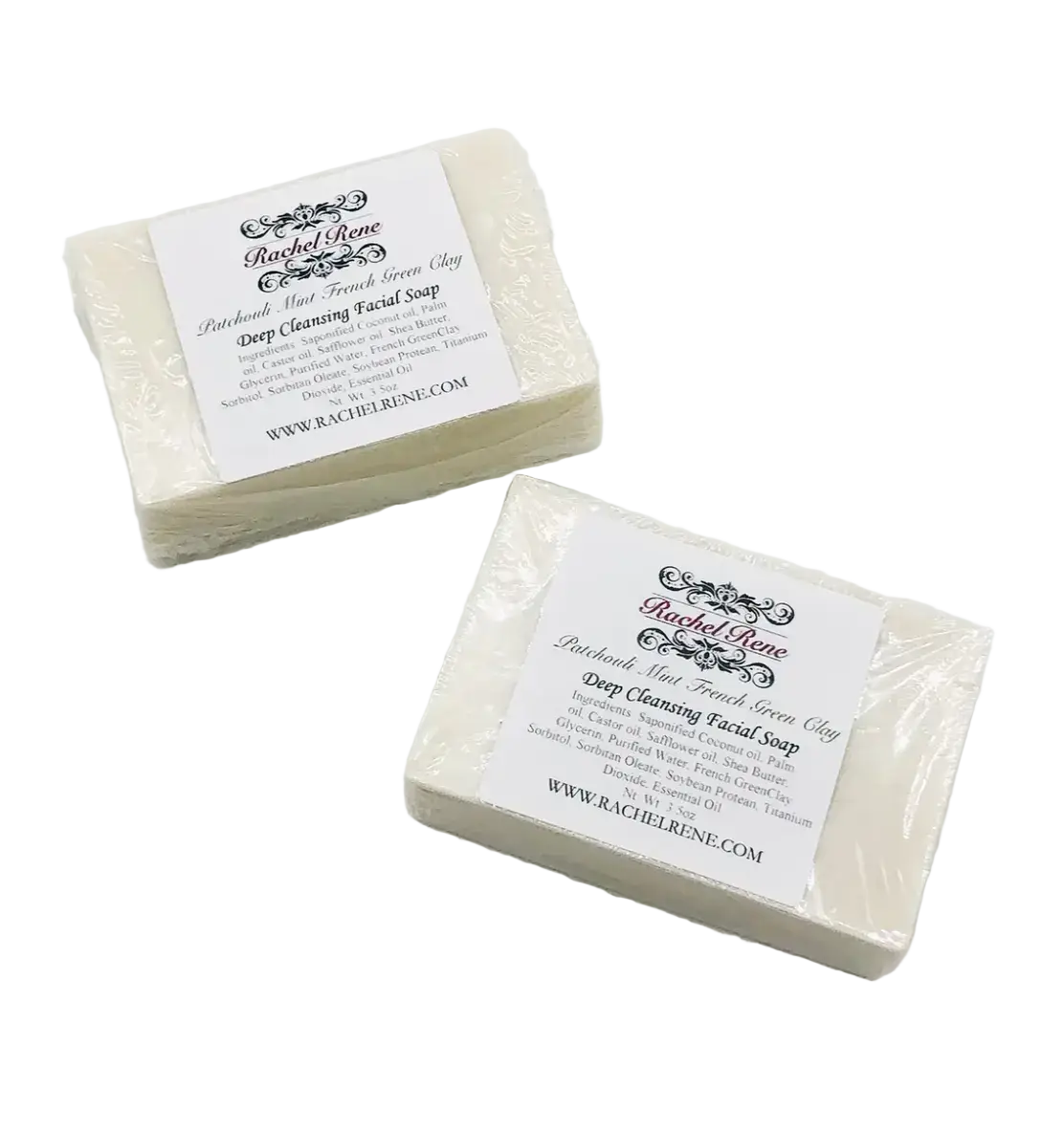 Rachel Rene Patchouli Mint French Green Clay Facial Soap Bar