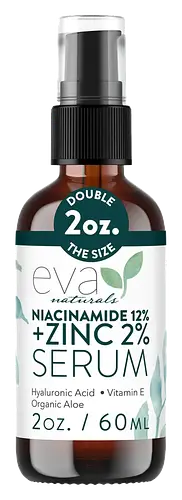 Eva Naturals 12% Niacinamide Serum for Face + 2% Zinc and Hyaluronic Acid