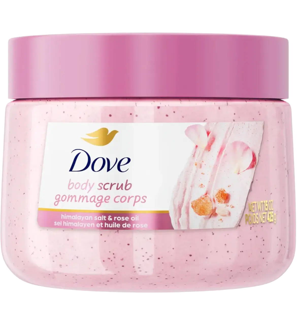 Dove Exfoliating Body Scrub Himalayan Salt & Rose Oil