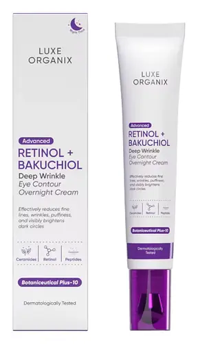 Luxe Organix Advanced Retinol + Bakuchiol Deep Wrinkle Eye Contour Overnight Cream