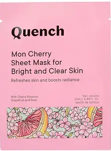Quench Botanics Mon Cherry Sheet Mask For Bright And Clear Skin