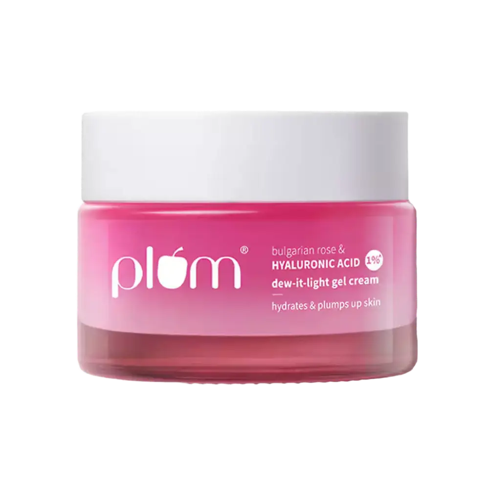 Plum Goodness Bulgarian Rose & 1% Hyaluronic Acid Dew-It-Light Gel Cream