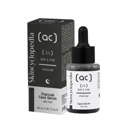 Skincyclopedia 5% AHA & PHA Charcoal Mild Peeling Face Serum