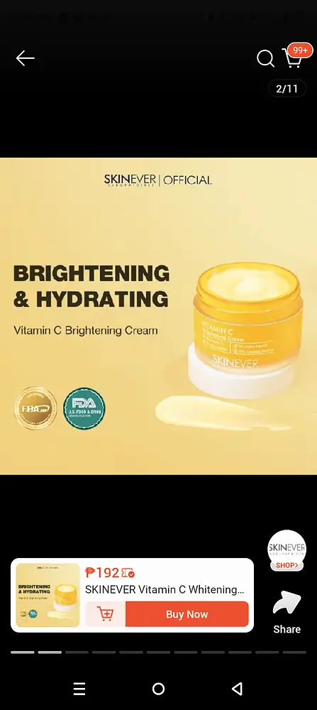 Skinever vitamin c whitening cream hydration moisture brightening face carem skin care