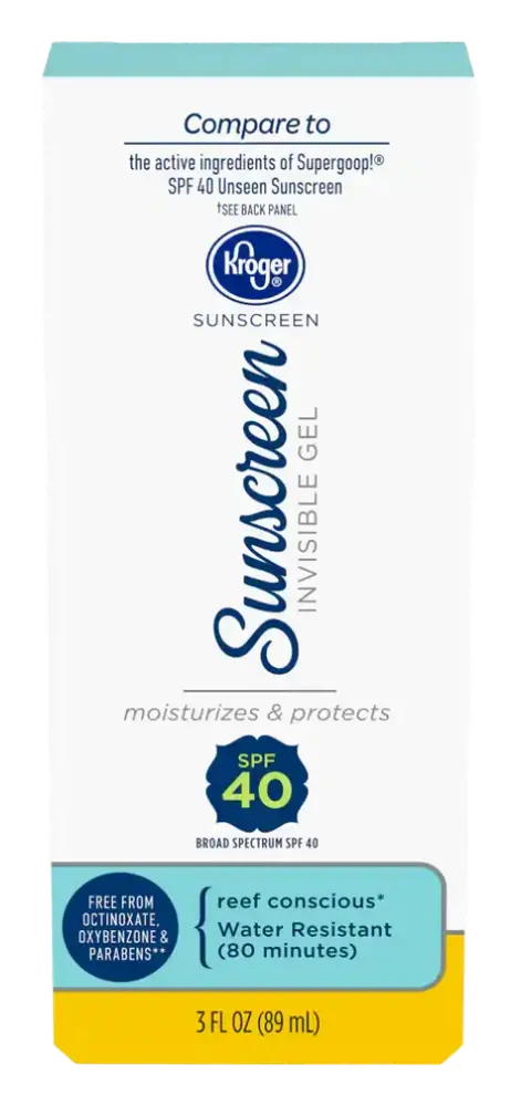Kroger Sunscreen Invisible Gel SPF 40