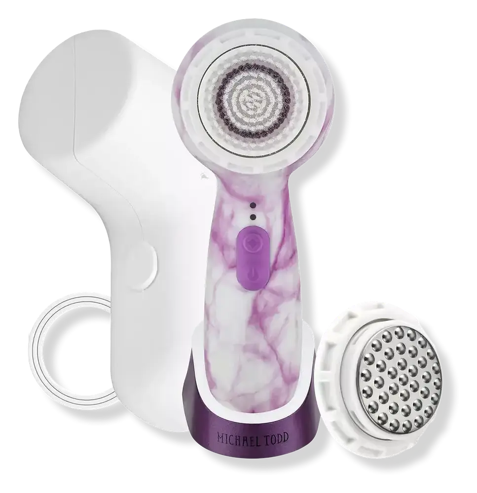 Michael Todd Beauty Soniclear Petite Patented Antimicrobial Sonic Cleansing Brush Purple Marble