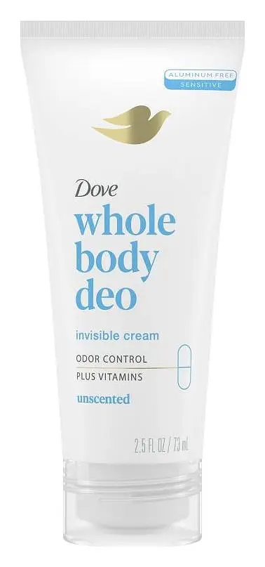 Dove Whole Body Deodorant Invisible Cream Unscented