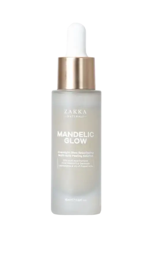 Zakka Naturals Serum AHA BHA Mandelic Glow Resurfacing Multi-Acid Peeling Solution
