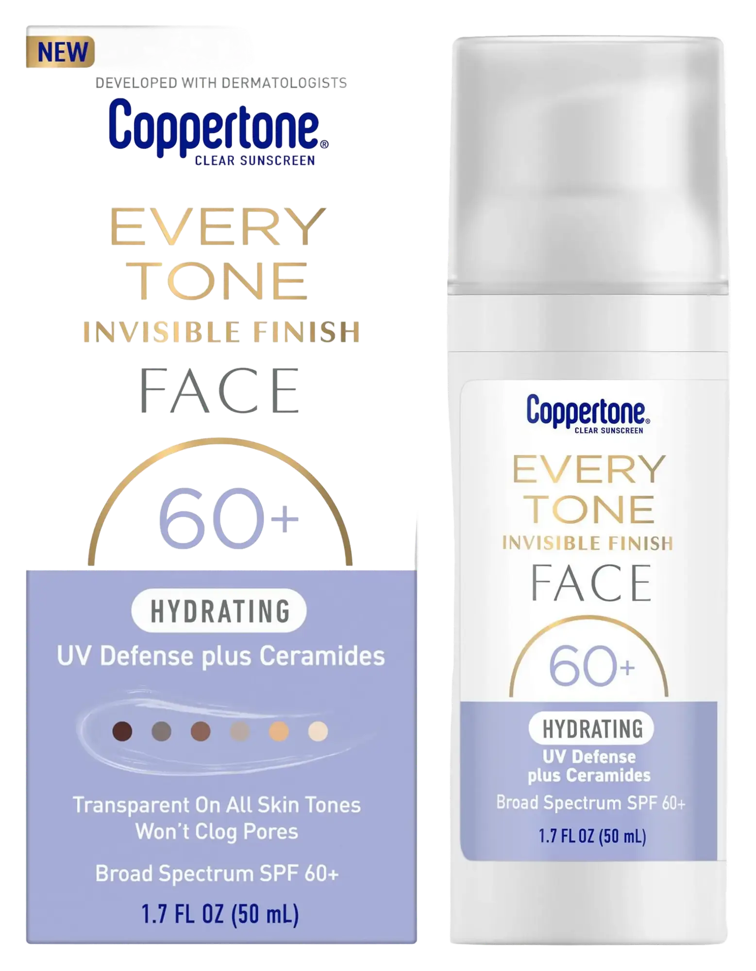 Coppertone Every Tone Invisible Finish Face Sunscreen Lotion SPF 60