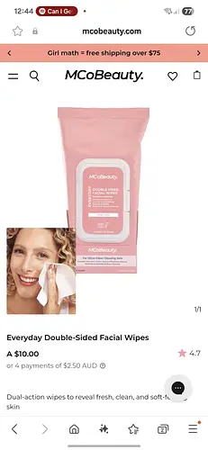 MCoBeauty. Double-Sided Facial Wipes