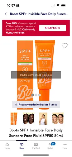 Boots Boots SPF+ Invisible Face Daily Suncare Face Fluid SPF50 50ml