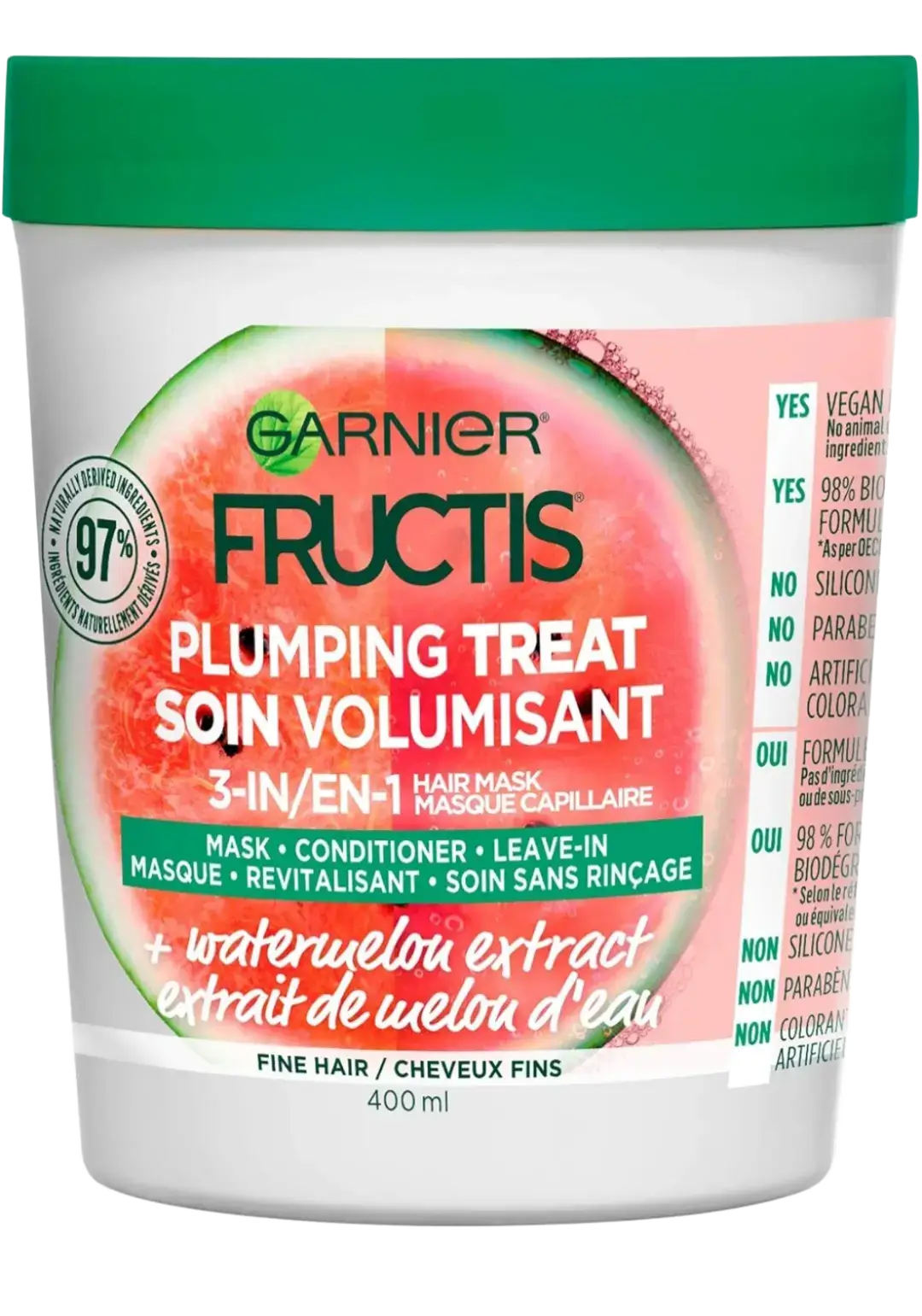 Garnier Plumping Treat 3-In-1 Hair Mask With Watermelon Extract