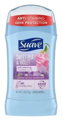 Suave Invisible Solid Deodorant Stick Sweet Pea & Violet