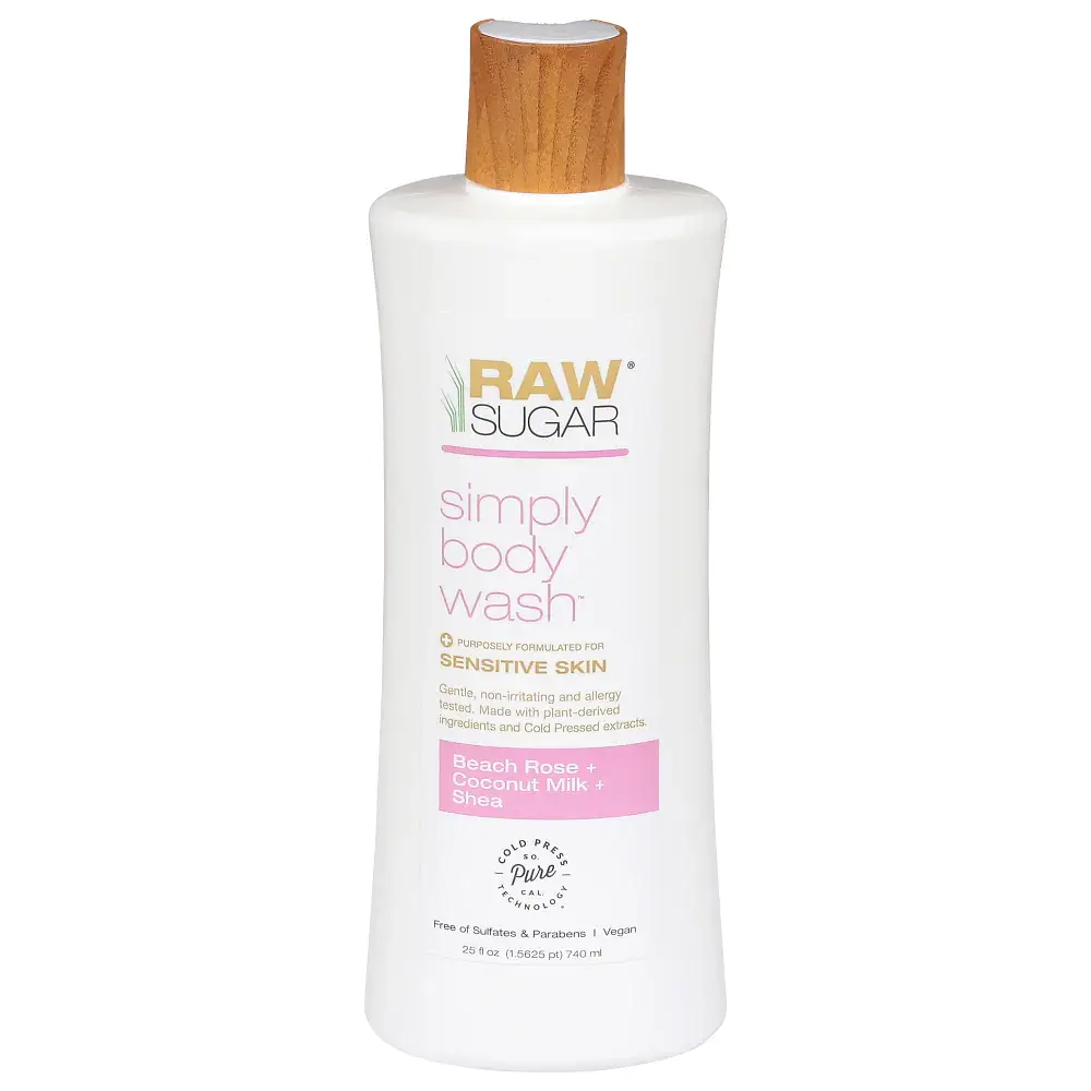 Raw Sugar Simply Body Wash Beach Rose + Coconut Milk + Shea
