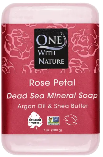 One With Nature Dead Sea Mineral Soap Rose Petal