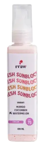 Rraw Skincare Cream Sunblock SPF 75 Waterbaby Watermelon
