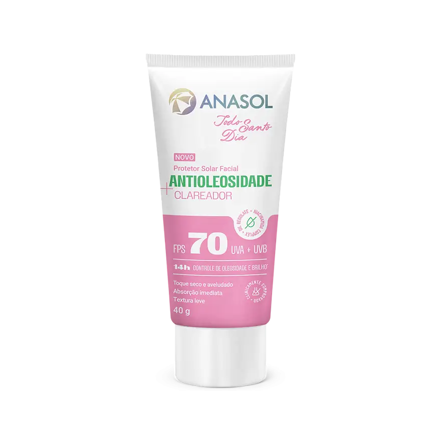 Anasol Protetor Solar Facial Antioleosidade + Clareador SPF 70