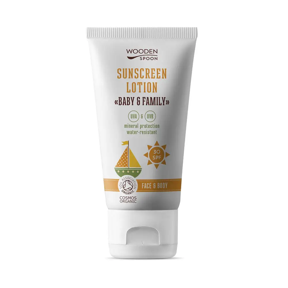 Wooden Spoon Sunscreen Lotion Baby & Family SPF 30